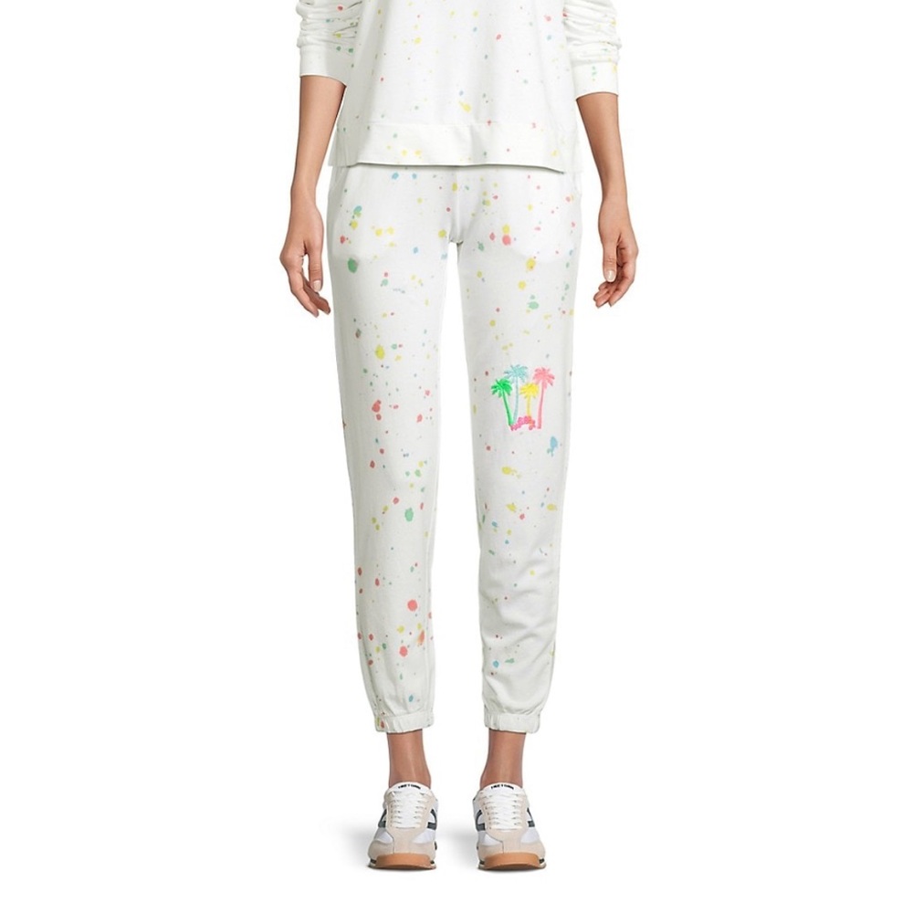 Lilly Pulitzer Sheridan Sweatpants in Resort White Splattered Paint